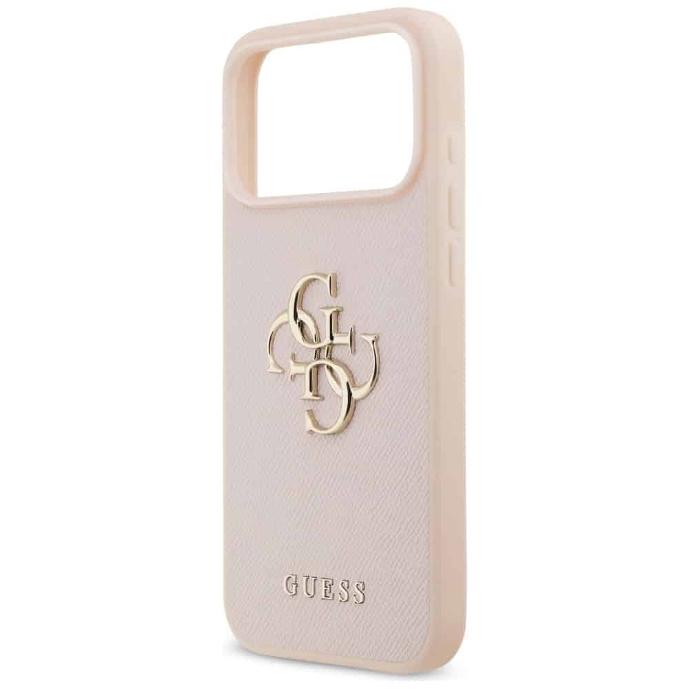 Θήκη Guess Grained Big 4g & Κλασικό Λογότυπο Για iPhone 17 Pro Max - Ροζ - Image 6