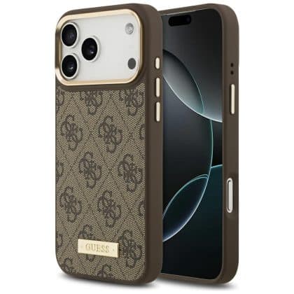 Θήκη Guess 4g Με Λογότυπο Magsafe Για iPhone 17 Pro Max Καφέ
