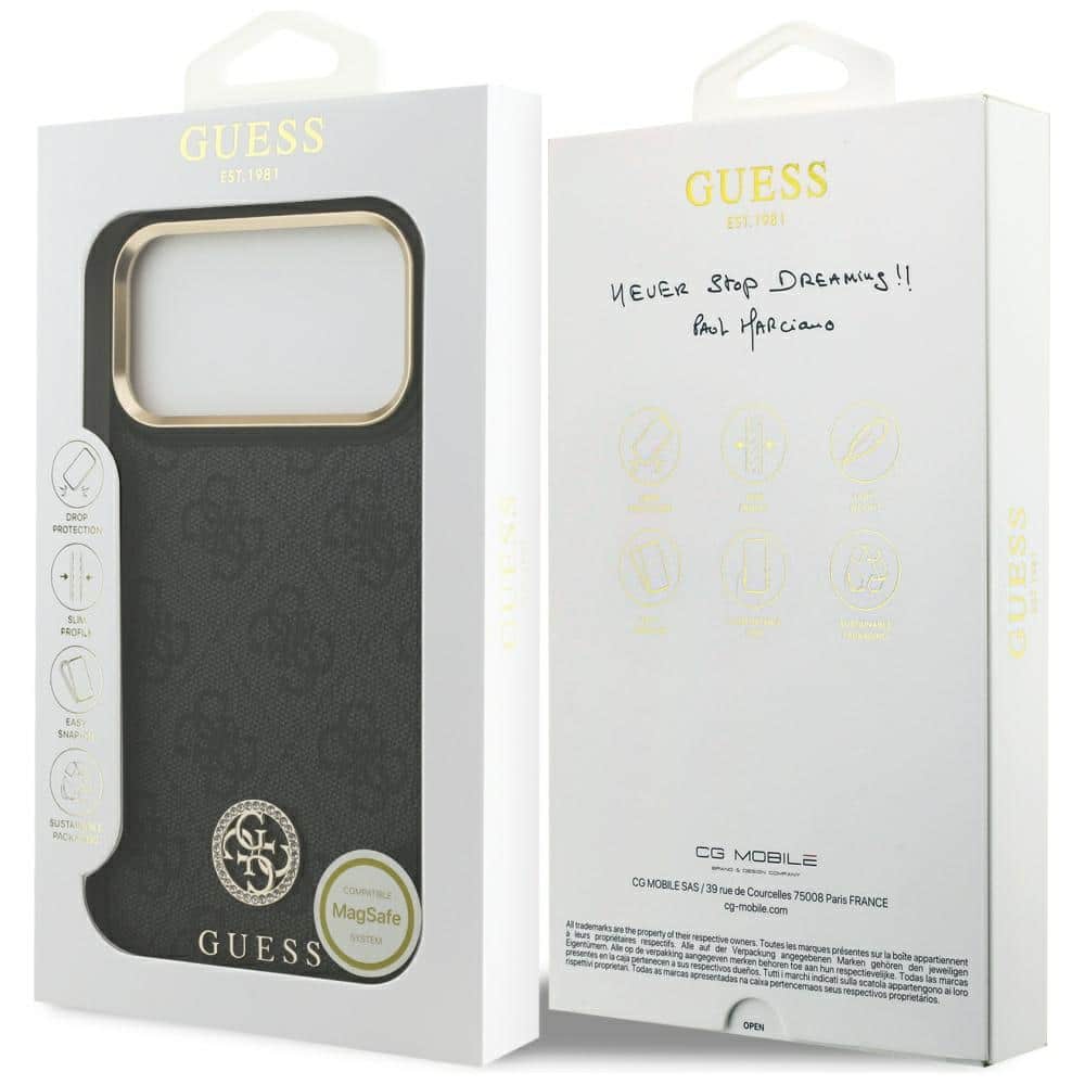Θήκη Guess 4g Strass Logo Magsafe Για iPhone 17 Pro Max Μαύρη - Image 8