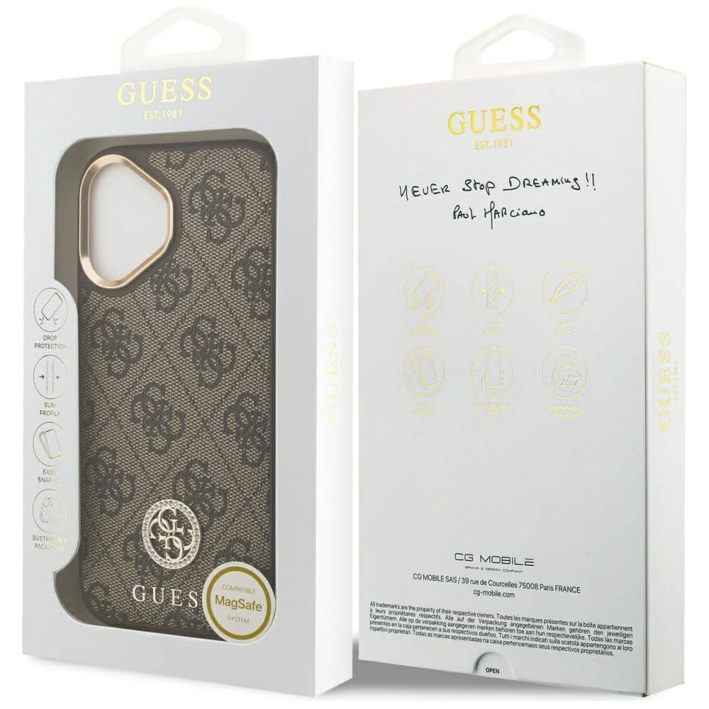 Θήκη Guess 4g Strass Logo Magsafe Για iPhone 17 Καφέ - Image 8