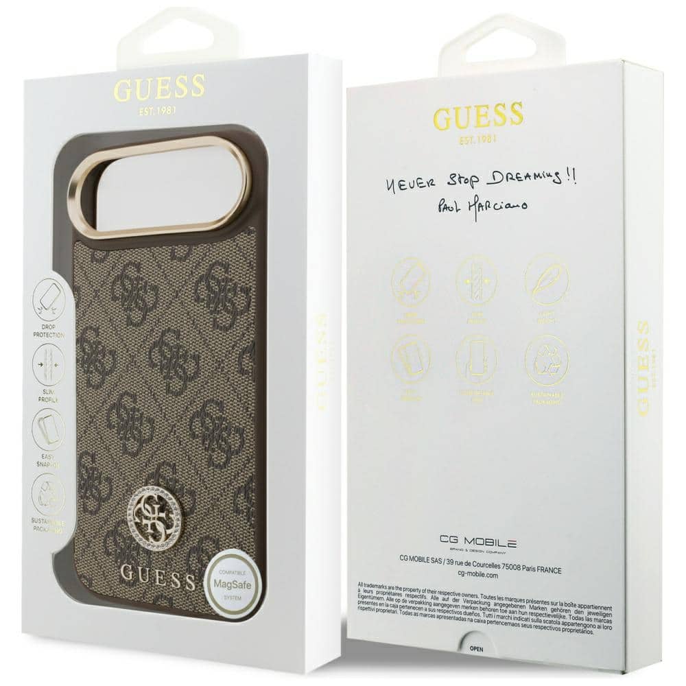 Guess 4G Strass Logo MagSafe - θήκη για Apple iPhone Air - Καφέ - Image 8