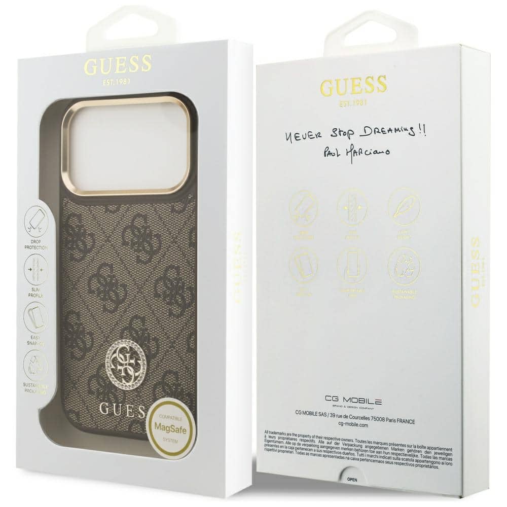 Θήκη Guess 4g Strass Logo Magsafe Για iPhone 17 Pro Καφέ - Image 8