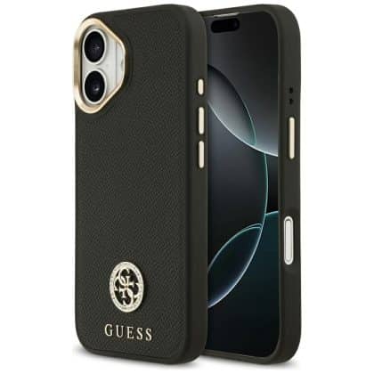 Θήκη Guess Grained Strass Logo Magsafe Για iPhone 17 Μαύρη
