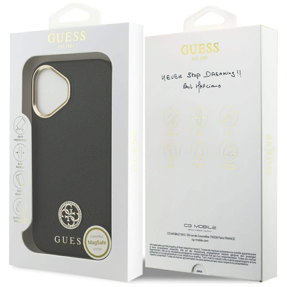 Θήκη Guess Grained Strass Logo Magsafe Για iPhone 17 Μαύρη - Image 8