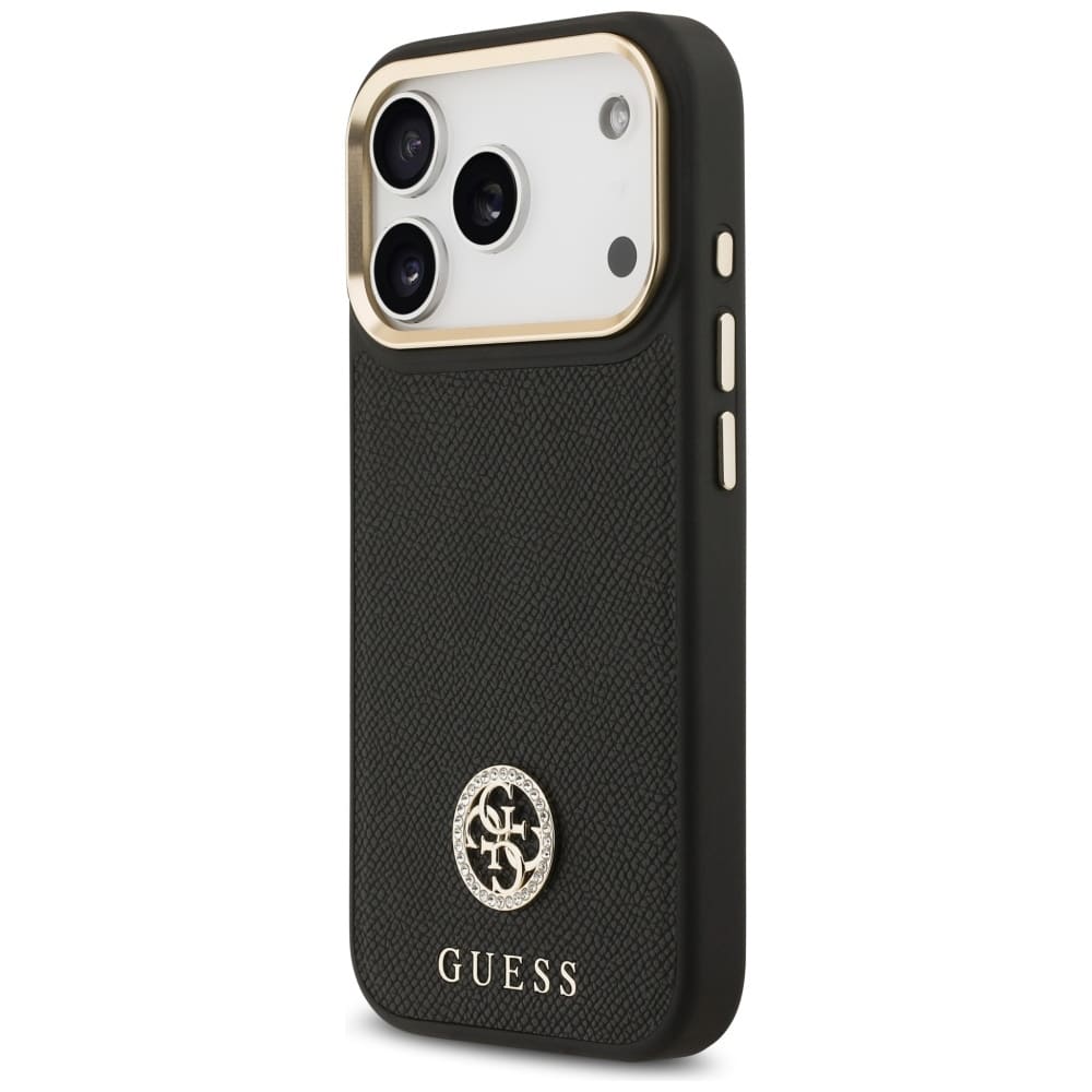 Θήκη Guess Grained Strass Logo Magsafe Για iPhone 17 Pro Μαύρη - Image 2
