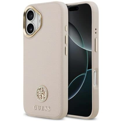 Θήκη Guess Grained Strass Logo Magsafe Για iPhone 17 Ροζ