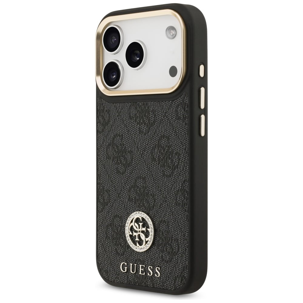 Θήκη Guess 4g Με Λογότυπο Strass & Μεγάλους Μεταλλικούς Κουμπιά Magsafe Για iPhone 17 Pro Μαύρη - Image 2