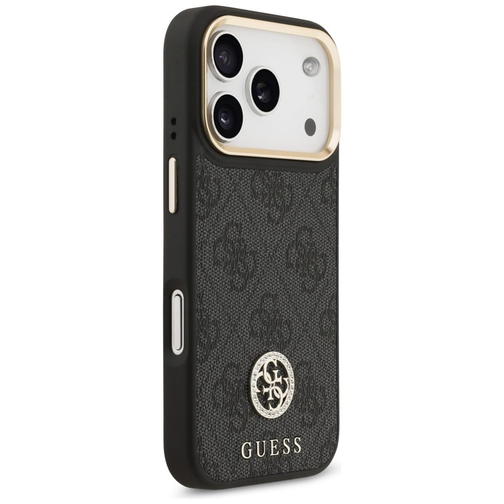Θήκη Guess 4g Με Λογότυπο Strass & Μεγάλους Μεταλλικούς Κουμπιά Magsafe Για iPhone 17 Pro Μαύρη - Image 4
