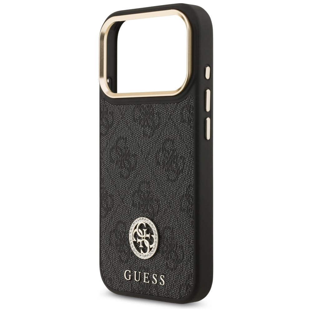 Θήκη Guess 4g Με Λογότυπο Strass & Μεγάλους Μεταλλικούς Κουμπιά Magsafe Για iPhone 17 Pro Μαύρη - Image 6