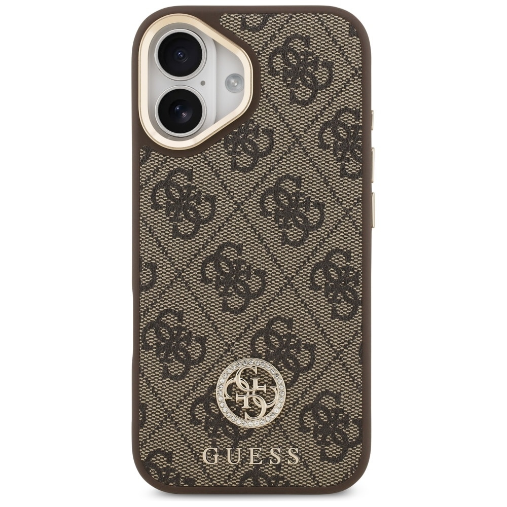 Guess Θήκη Magsafe Με Στρασάκια & Μεγάλες Μεταλλικές Κουμπιά Για iPhone 17 Καφέ - Image 3