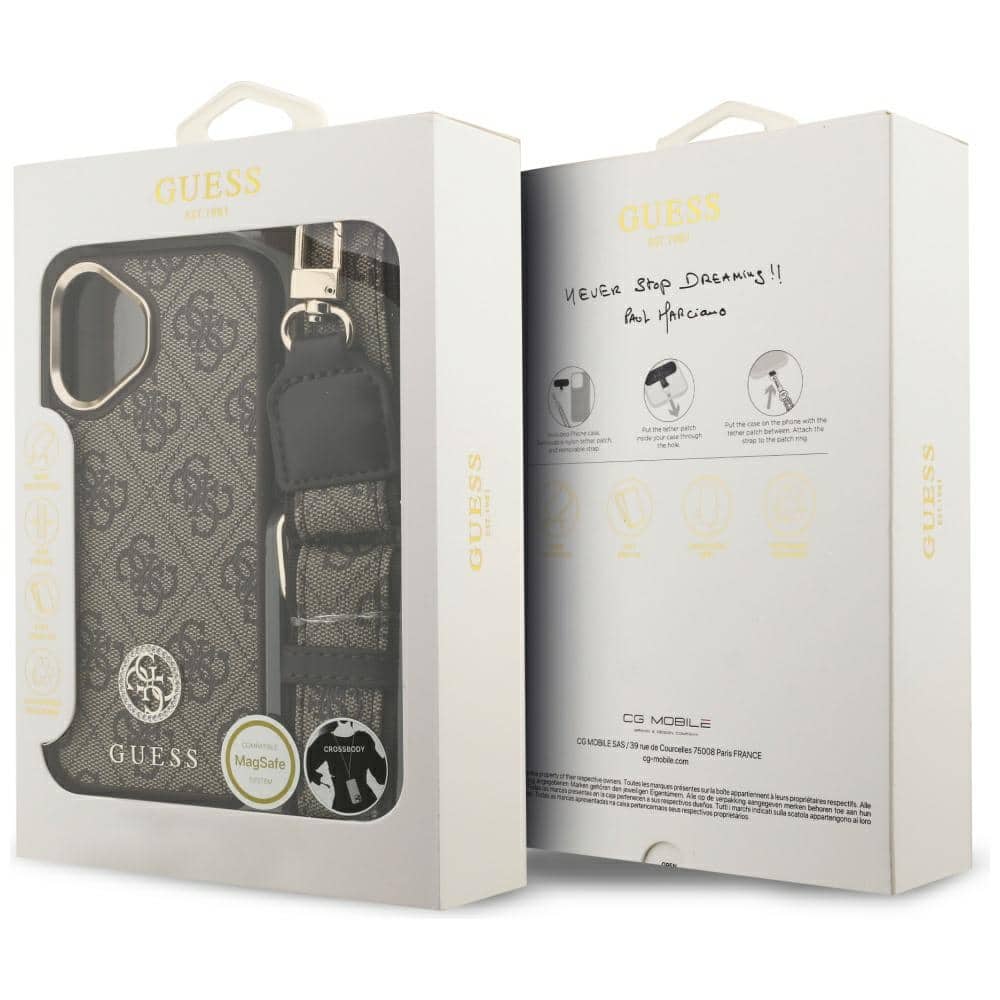 Guess Θήκη Magsafe Με Στρασάκια & Μεγάλες Μεταλλικές Κουμπιά Για iPhone 17 Καφέ - Image 9