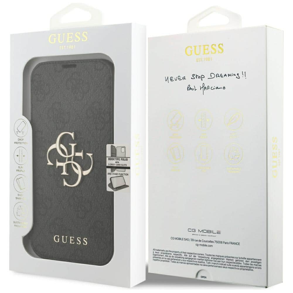 Θήκη Guess Book 4g Με Μεταλλικό Λογότυπο Για iPhone 17 Pro Μαύρη - Image 7