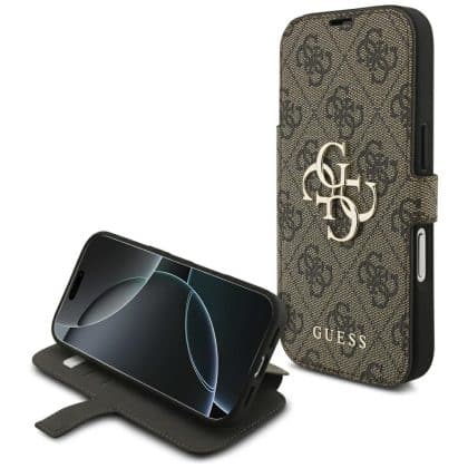 Θήκη Guess Book 4g Μεταλλικό Λογότυπο Για iPhone 17 Pro Καφέ