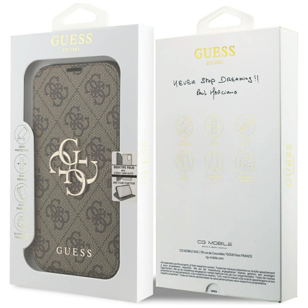 Θήκη Guess Book 4g Μεταλλικό Λογότυπο Για iPhone 17 Pro Καφέ - Image 7