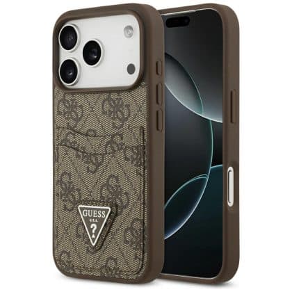 Θήκη Guess 4g Double Card Triangle Για iPhone 17 Pro Καφέ