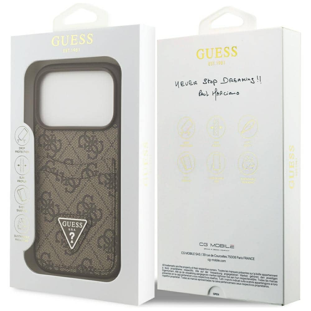 Θήκη Guess 4g Double Card Triangle Για iPhone 17 Pro Καφέ - Image 8