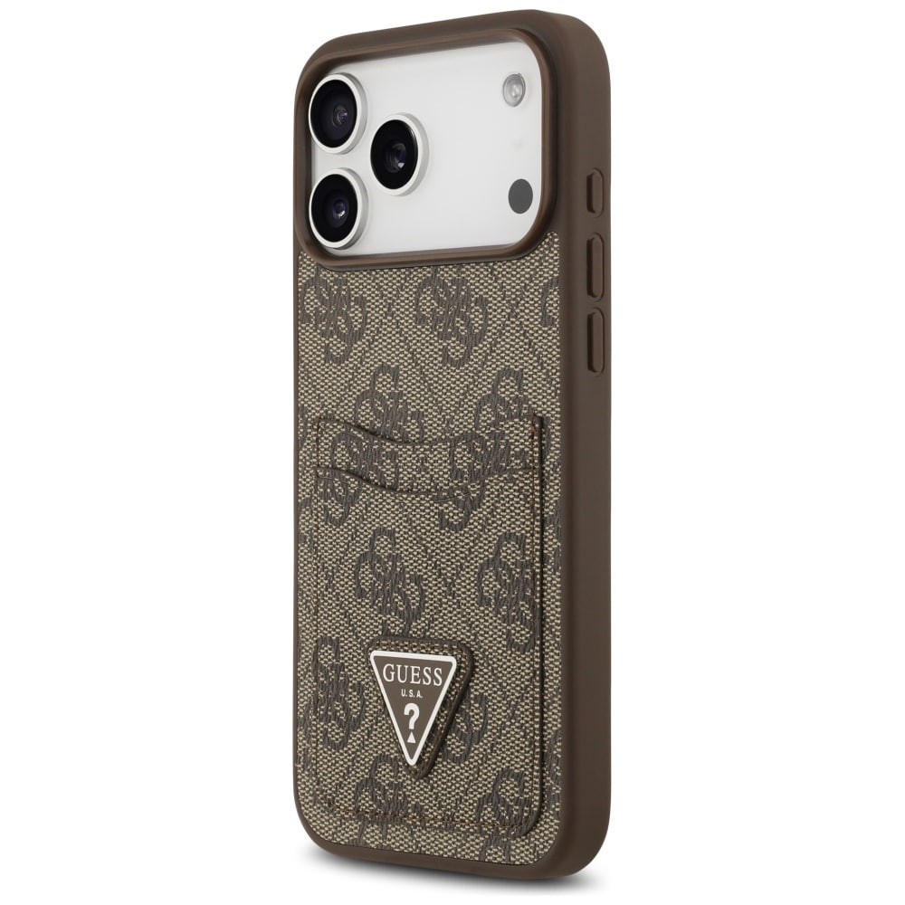 Θήκη Guess 4g Double Card Triangle Για iPhone 17 Pro Max Καφέ - Image 2
