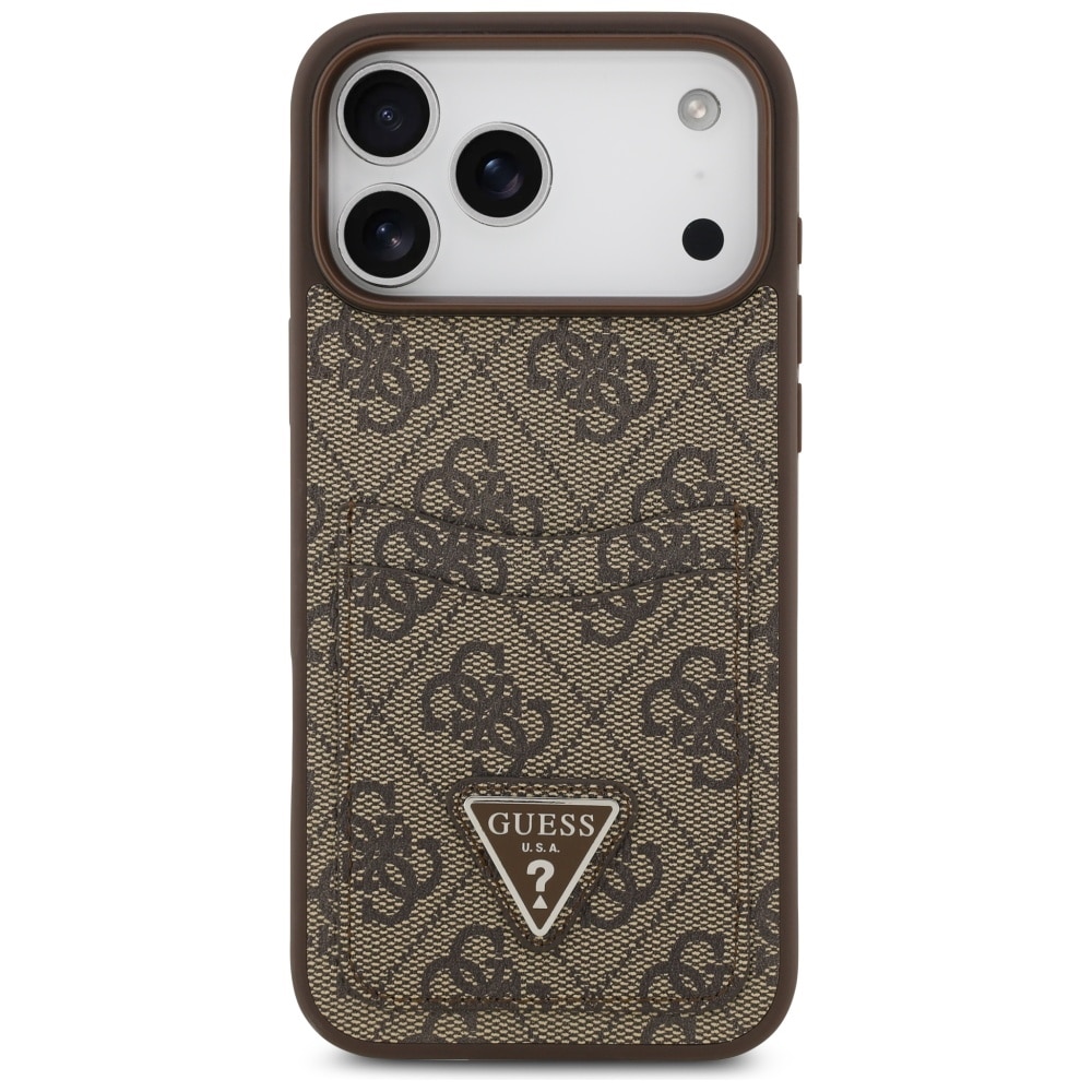 Θήκη Guess 4g Double Card Triangle Για iPhone 17 Pro Max Καφέ - Image 3