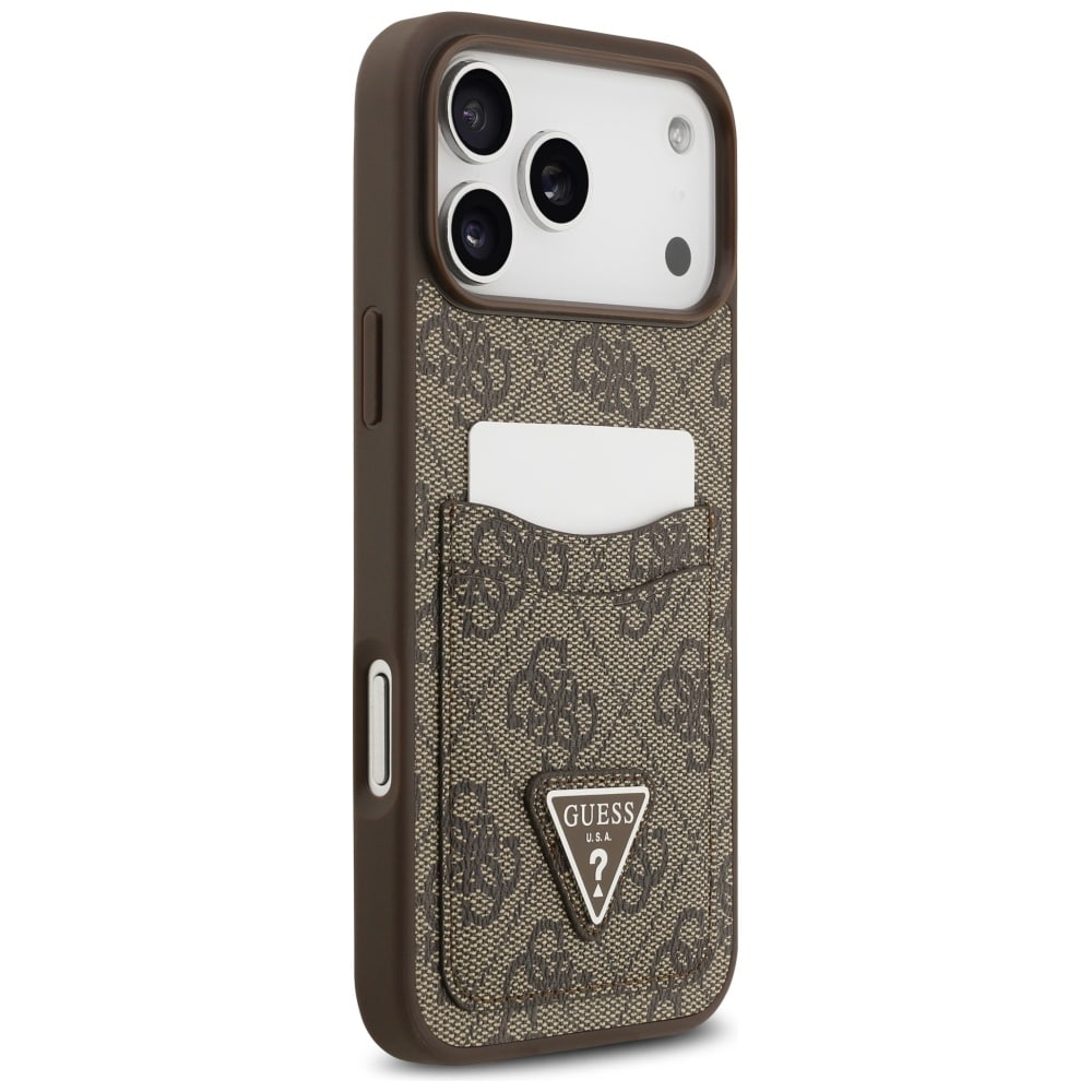 Θήκη Guess 4g Double Card Triangle Για iPhone 17 Pro Max Καφέ - Image 4