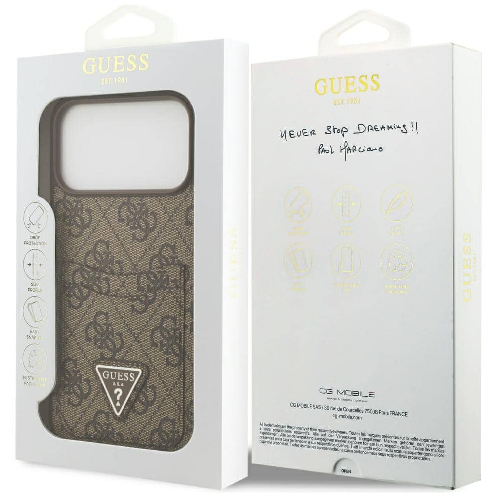 Θήκη Guess 4g Double Card Triangle Για iPhone 17 Pro Max Καφέ - Image 8