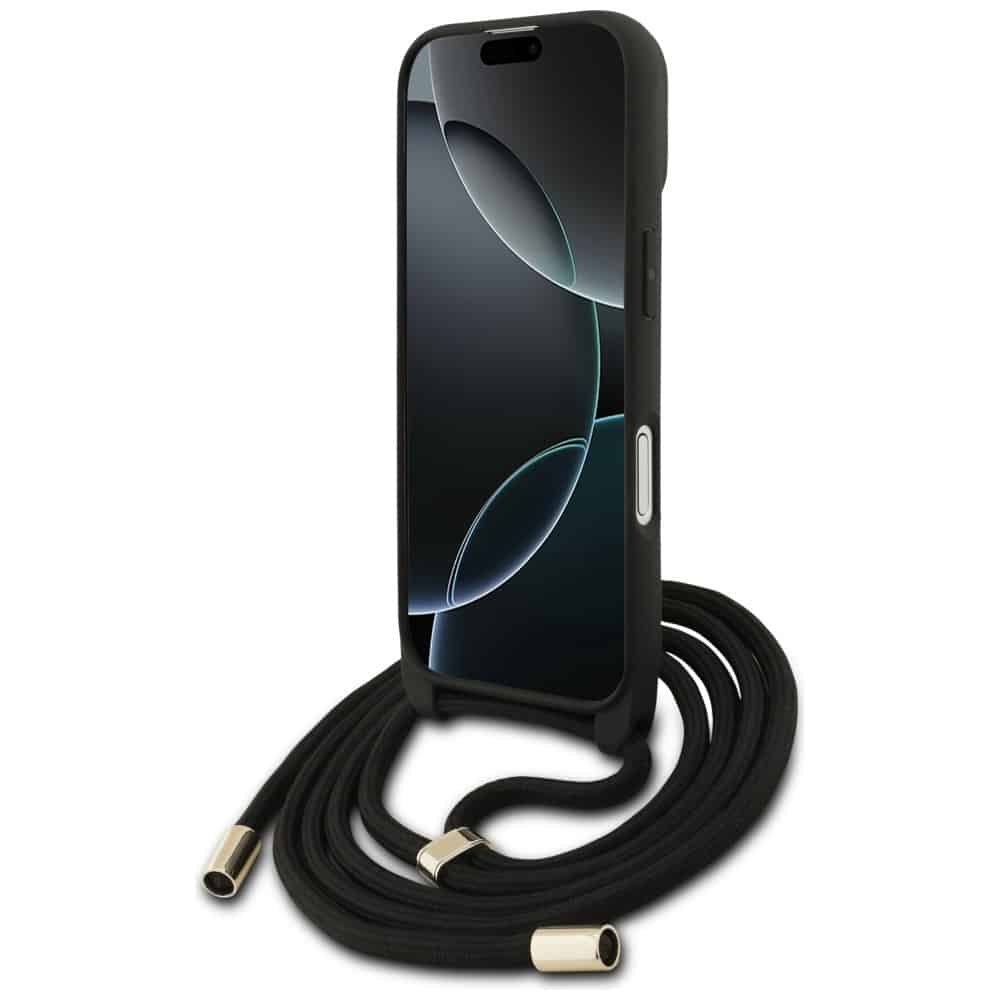 Θήκη Guess 4g Μεγάλο Λογότυπο Cord Σταυροειδής Για iPhone 17 Μαύρη - Image 4