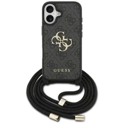 Θήκη Guess 4g Μεγάλο Λογότυπο Cord Σταυροειδής Για iPhone 17 Μαύρη