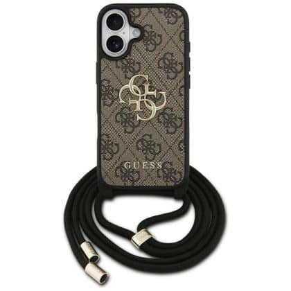 Θήκη Guess 4g Μεγάλο Λογότυπο Κορδόνι Crossbody Για iPhone 17 Καφέ