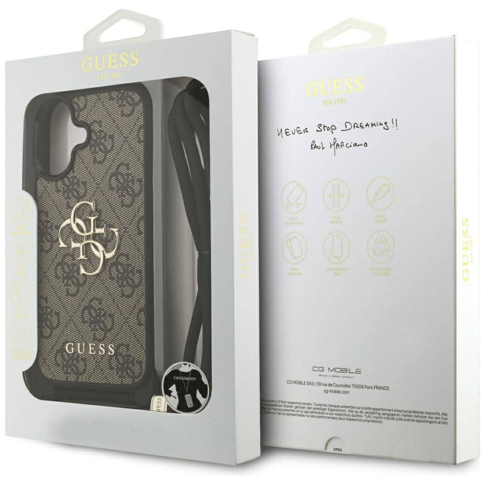 Θήκη Guess 4g Μεγάλο Λογότυπο Κορδόνι Crossbody Για iPhone 17 Καφέ - Image 7