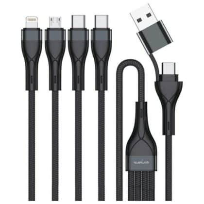 Καλώδιο USB-C/USB-A 4smarts 4w1 1.2m Μαύρο