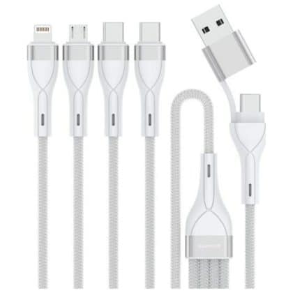 Καλώδιο USB-C/usb-A 4smarts 4w1 1.2m Λευκό
