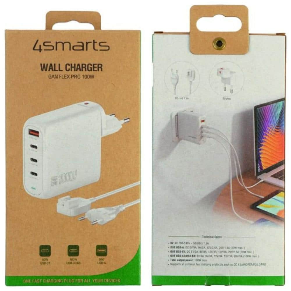 Φορτιστής 4smarts Flex Pro 100w Με 3xusb-C Και 1xusb-A - Λευκός - Image 6