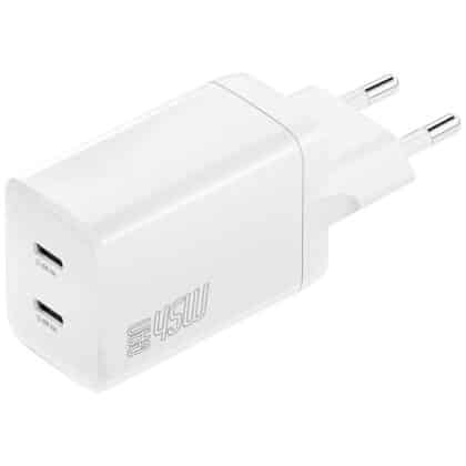 Φορτιστής Τοίχου 4smarts Pdplug Dual 45w Gan 2xusb-C Λευκός