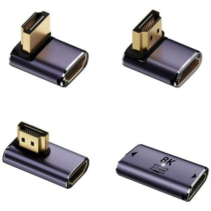 Set Προσαρμογέων Hdmi 4smarts 8k – Ανωδυνά, Καθοδικά, Πλευρικά, Σύνδεσμος Καλωδίων, Γκρι