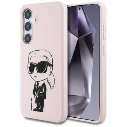 Karl Lagerfeld Σιλικόνης Graffiti Ikonik Εκτυπωμένο Λογότυπο MagSafe - θήκη για Samsung Galaxy S25 - Ροζ
