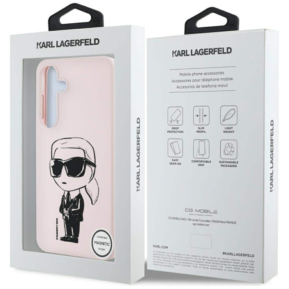 Karl Lagerfeld Σιλικόνης Graffiti Ikonik Εκτυπωμένο Λογότυπο MagSafe - θήκη για Samsung Galaxy S25 - Ροζ - Image 8