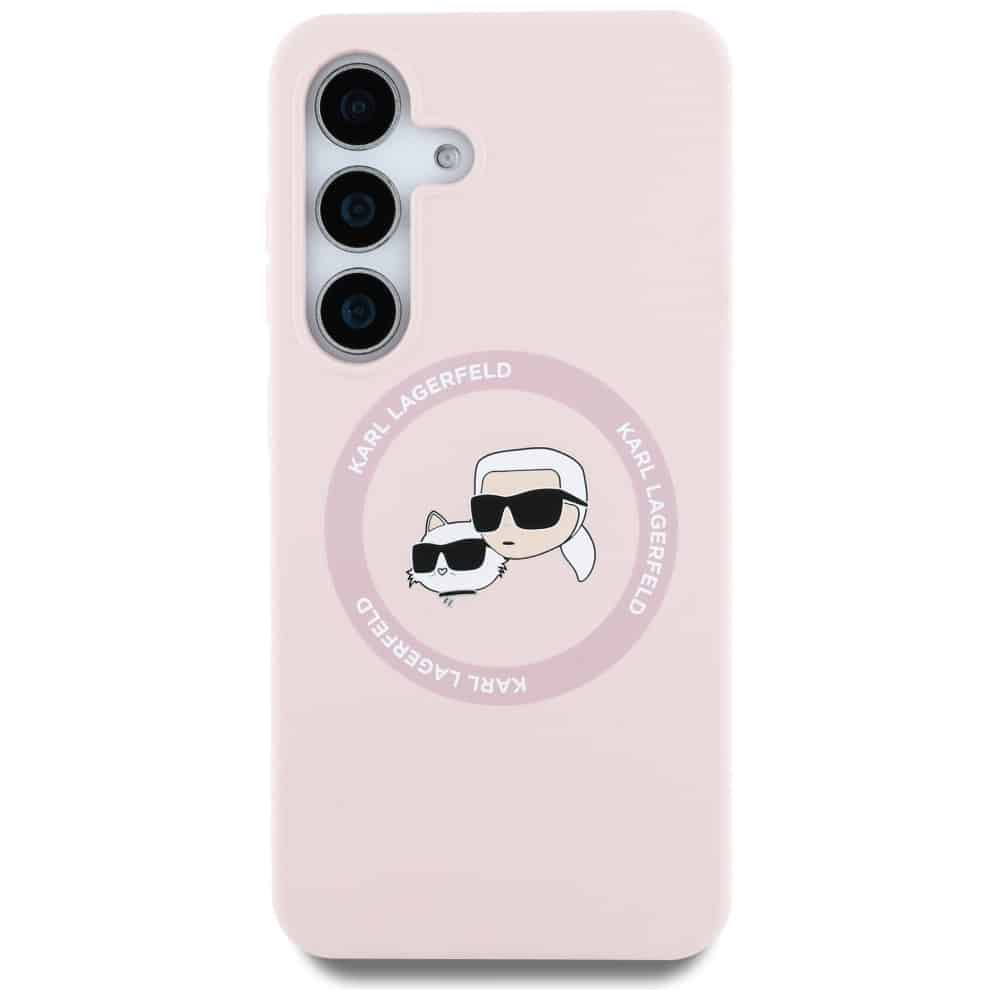 Karl Lagerfeld Σιλικόνη με Διπλά Κεφάλια και Κυκλικό MagSafe - θήκη για Samsung Galaxy S25 - Ροζ - Image 3