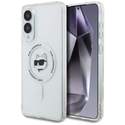 Karl Lagerfeld Choupette Head Printed Logo MagSafe - θήκη για Samsung Galaxy S25 Edge - Λευκό