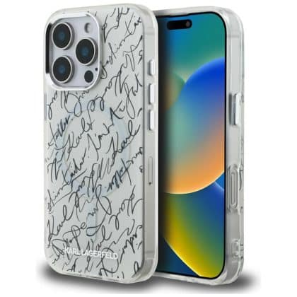 Karl Lagerfeld IML Karl Script Pattern MagSafe - θήκη για Apple iPhone 16 Pro - Λευκό