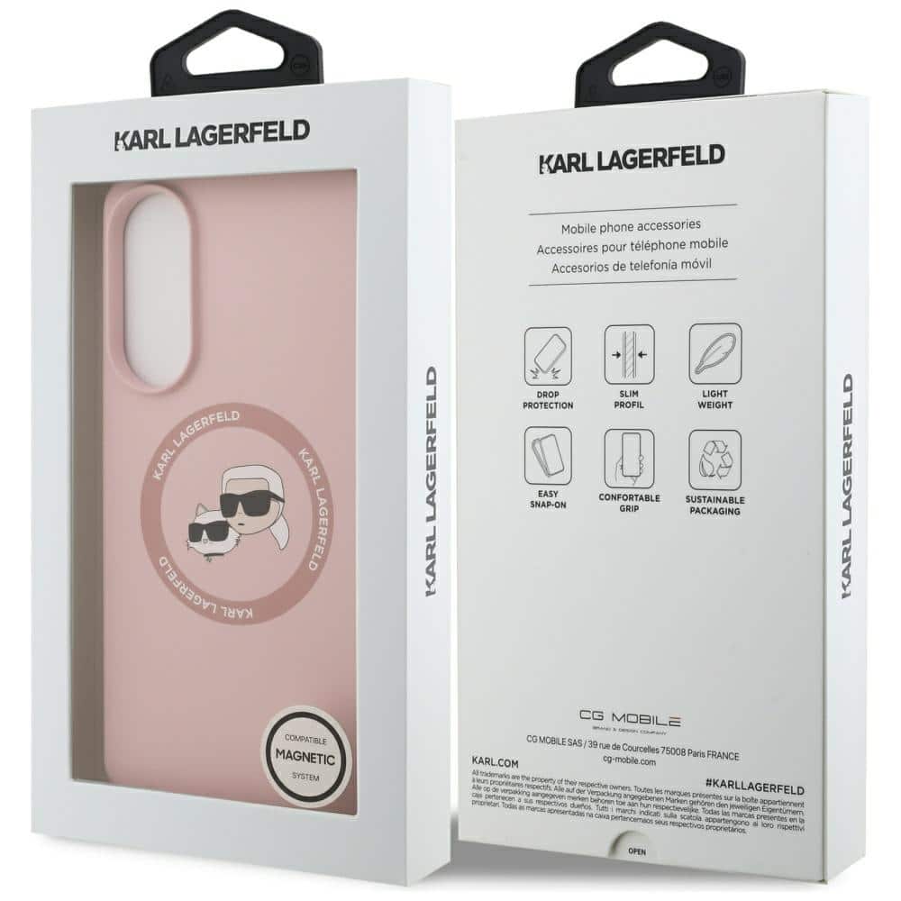 Karl Lagerfeld Διπλές Κεφαλές και Κύκλος MagSafe - θήκη για Samsung Galaxy S25 Edge - Ροζ - Image 8