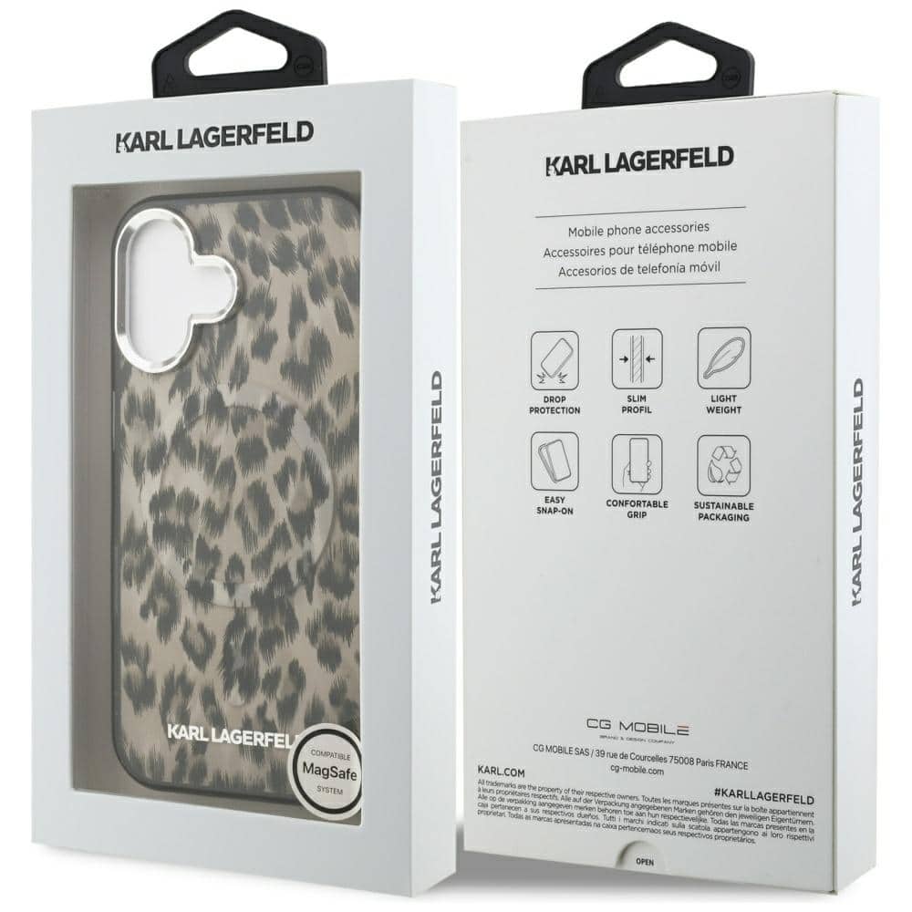Karl Lagerfeld IML Λεοπάρδαλη Μοτίβο MagSafe - θήκη για Apple iPhone 16 - Καφέ - Image 8