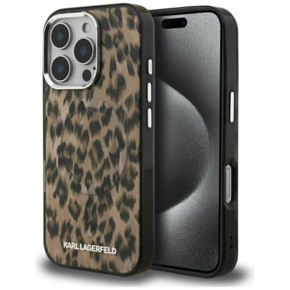 Θήκη Karl Lagerfeld Iml Leopard Pattern Magsafe Για iPhone 16 Pro Max Καφέ