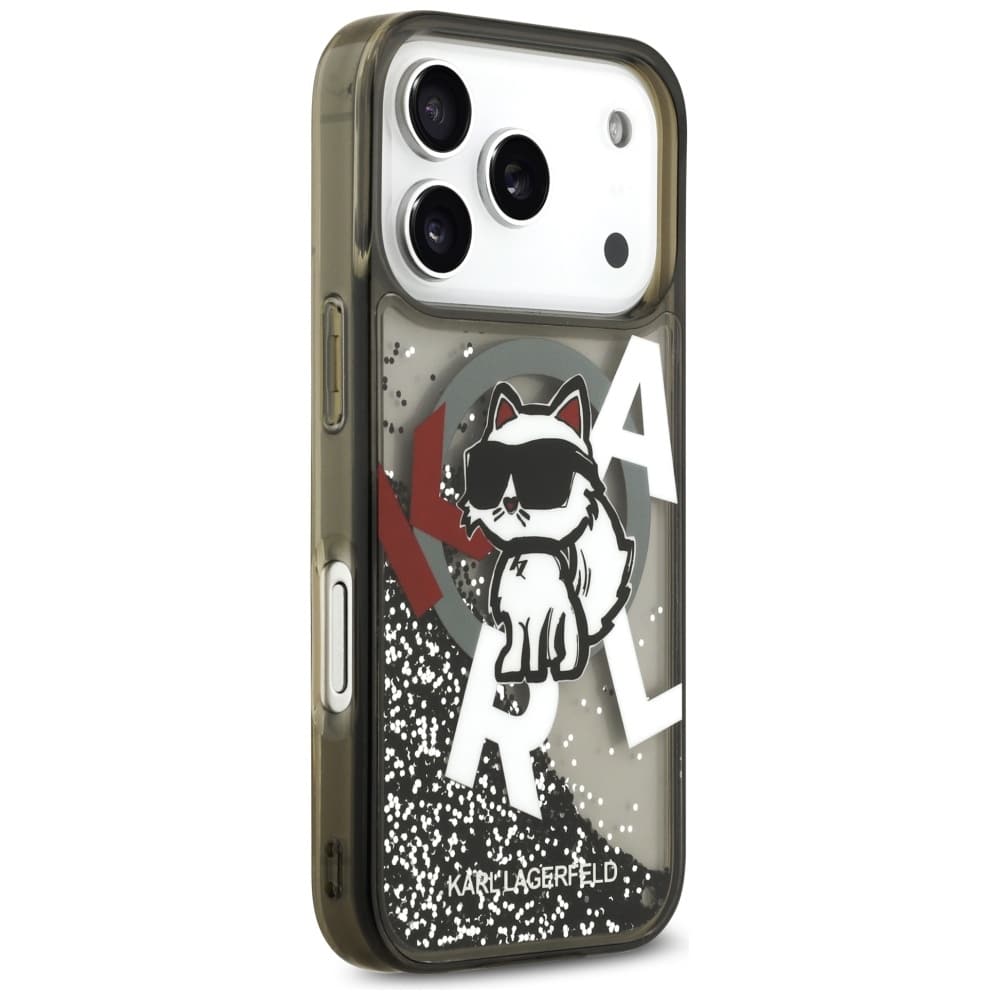 Karl Lagerfeld Liquid Glitter Choupette - θήκη για Apple iPhone 17 Pro - Μαύρο - Image 4
