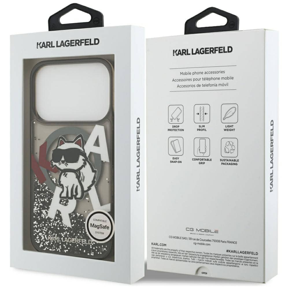 Karl Lagerfeld Liquid Glitter Choupette - θήκη για Apple iPhone 17 Pro - Μαύρο - Image 8
