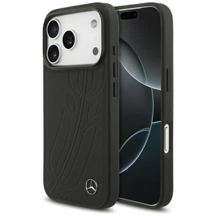 Θήκη Δερμάτινη Mercedes Large Laurel Leaf Magsafe Για iPhone 17 Pro - Μαύρη