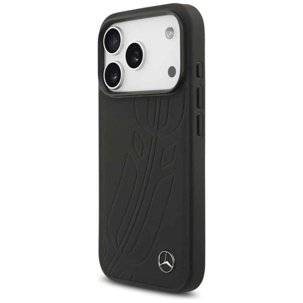 Θήκη Δερμάτινη Mercedes Large Laurel Leaf Magsafe Για iPhone 17 Pro - Μαύρη - Image 2