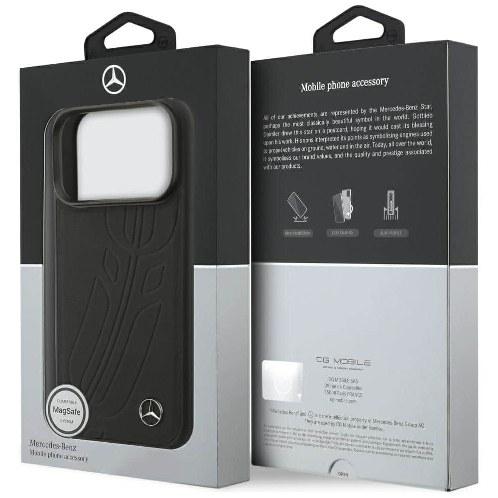 Θήκη Δερμάτινη Mercedes Large Laurel Leaf Magsafe Για iPhone 17 Pro - Μαύρη - Image 8