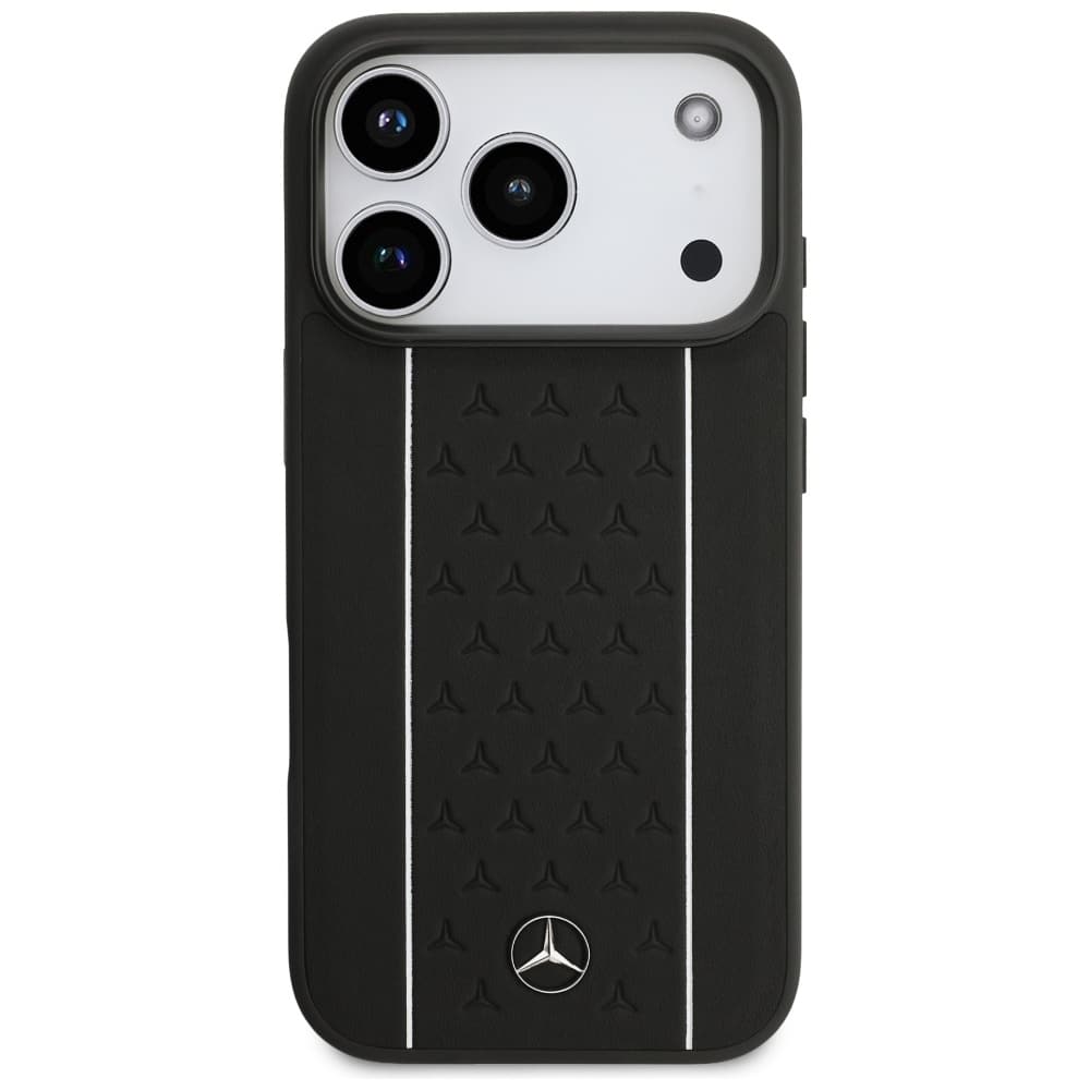 Θήκη Mercedes Από Δέρμα Με Αστερίσκους Και Ράγες Magsafe Για iPhone 17 Pro Μαύρη - Image 4