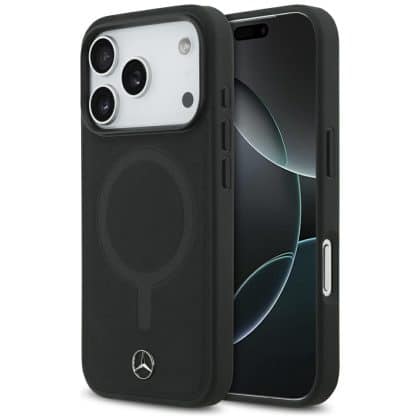 Θήκη Mercedes Λείος Δερμάτινος Magsafe Για iPhone 17 Pro Μαύρη