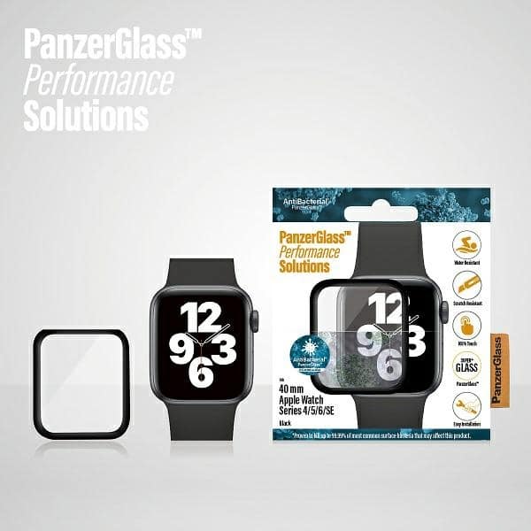 Panzerglass Curved Αντιβακτηριακό Γυαλί Για Apple Watch 4/5/6/se 40mm - Μαύρο