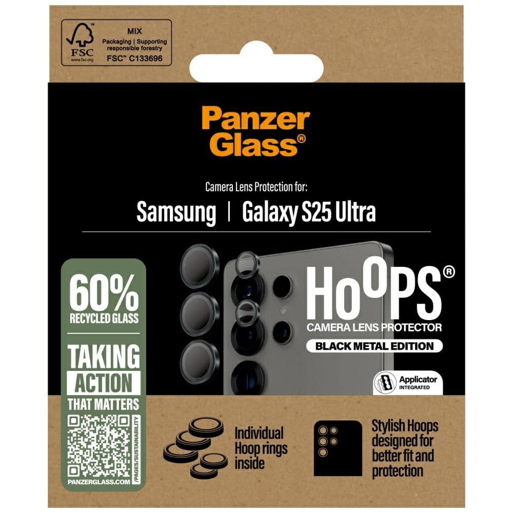 Panzerglass Hoops® Προστατευτικό Φακού Κάμερας Από Γυαλί Σαμουσού Για Samsung Galaxy S25 Ultra Μαύρο - Image 4